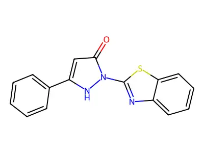 1-(1,3-benzothiazol-2-yl)-3-phenyl-1H-pyrazol-5-ol structure