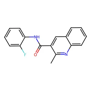 N-(2-fluorophenyl)-2-methylquinoline-3-carboxamide structure