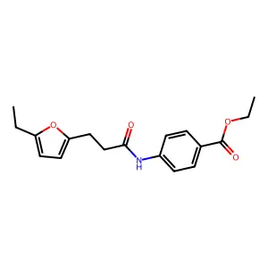 Ethyl 4-(3-(5-ethylfuran-2-yl)propanamido)benzoate structure