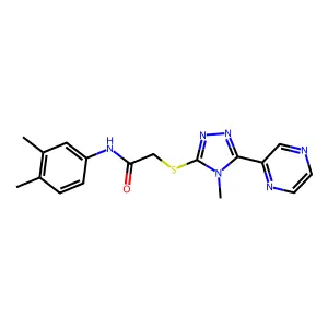 N-(3,4-dimethylphenyl)-2-{[4-methyl-5-(pyrazin-2-yl)-4H-1,2,4-triazol-3-yl]sulfanyl}acetamide structure