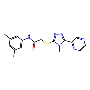N-(3,5-dimethylphenyl)-2-{[4-methyl-5-(pyrazin-2-yl)-4H-1,2,4-triazol-3-yl]sulfanyl}acetamide structure