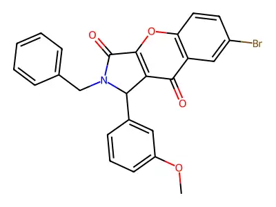 2-Benzyl-7-bromo-1-(3-methoxyphenyl)-1,2-dihydrochromeno[2,3-c]pyrrole-3,9-dione structure