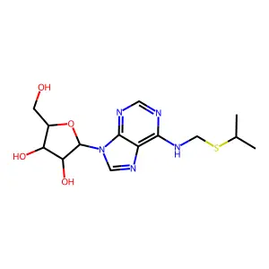 9-Pentofuranosyl-N-{[(propan-2-yl)sulfanyl]methyl}-9H-purin-6-amine structure