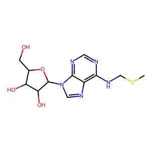 2-(Hydroxymethyl)-5-[6-(methylsulfanylmethylamino)purin-9-yl]oxolane-3,4-diol structure