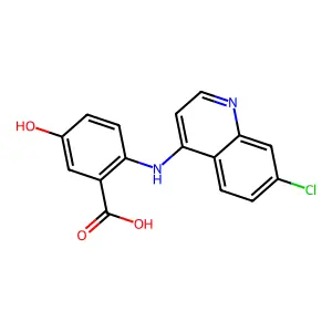 Benzoic acid, 2-((7-chloro-4-quinolinyl)amino)-5-hydroxy- structure