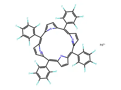 5,10,15,20-Tetrakis(pentafluorophenyl)-21H,23H-porphine palladium(II) structure