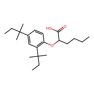 Hexanoic acid, 2-[2,4-bis(1,1-dimethylpropyl)phenoxy]- structure