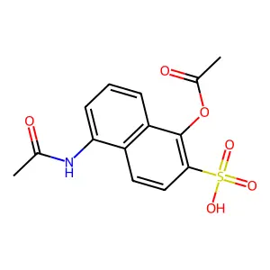 5-Acetamido-1-(acetyloxy)naphthalene-2-sulfonic acid structure