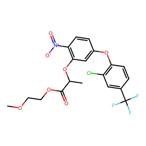 2-methoxyethyl 2-[5-[2-chloro-4-(trifluoromethyl)phenoxy]-2-nitrophenoxy]propanoate structure