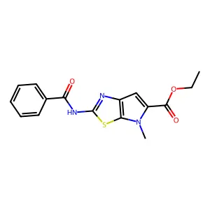 Ethyl 2-(benzoylamino)-4-methyl-4H-pyrrolo(3,2-d)(1,3)thiazole-5-carboxylate structure