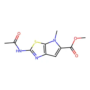Methyl 2-(acetylamino)-4-methyl-4H-pyrrolo(3,2-d)(1,3)thiazole-5-carboxylate structure