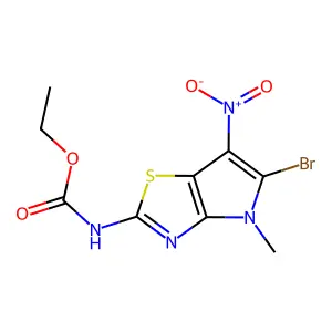 ethyl N-(5-bromo-4-methyl-6-nitropyrrolo[2,3-d][1,3]thiazol-2-yl)carbamate structure