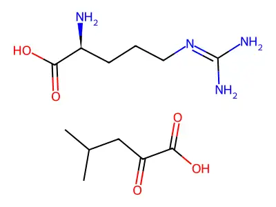 4-Methyl-2-oxopentanoic acid--arginine (1/1) structure