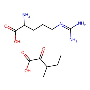 3-Methyl-2-oxopentanoic acid--arginine (1/1) structure