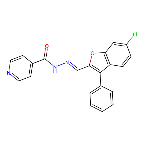 Isonicotinic acid, (5-chloro-3-phenyl-2-benzofuranylmethylene)hydrazide structure