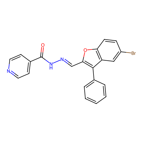 Isonicotinic acid, (5-bromo-3-phenyl-2-benzofuranylmethylene)hydrazide structure