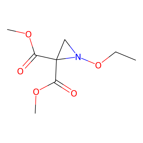 N-Ethoxy-2,2-dicarbomethoxyaziridine structure