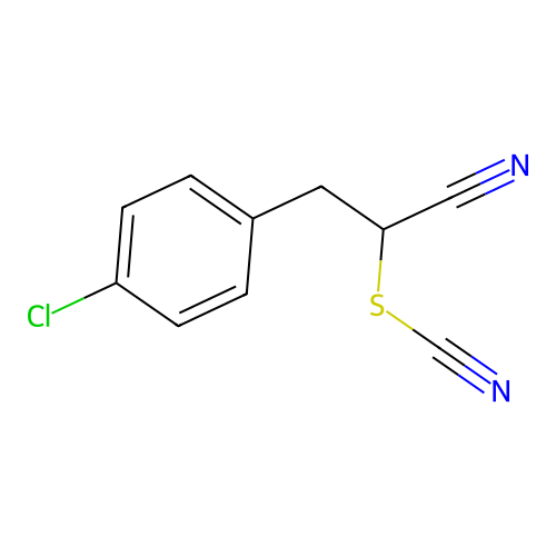 2-(4-Chlorophenyl)-1-cyanoethyl thiocyanate structure