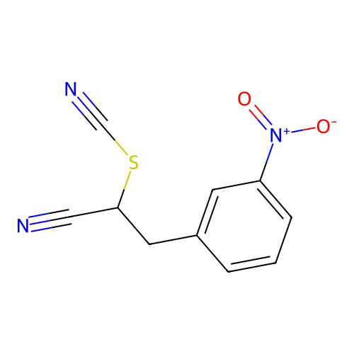 1-Cyano-2-(3-nitrophenyl)ethyl thiocyanate structure