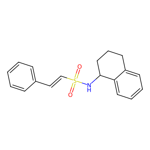 2-phenyl-N-(1,2,3,4-tetrahydronaphthalen-1-yl)ethene-1-sulfonamide structure