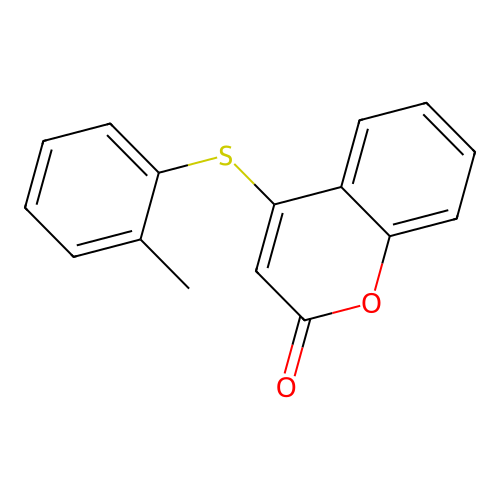 4-[(2-Methylphenyl)thio]-2H-1-benzopyran-2-one structure