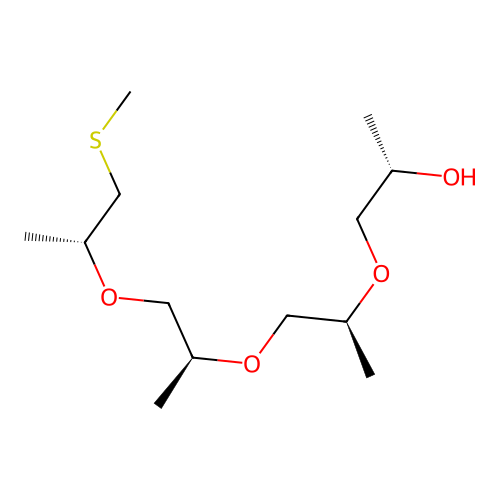 2-Thia-5,8,11-trioxa-4,7,10-trimethyltetradecan-13-ol structure