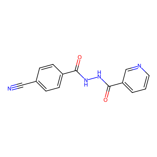 N'-(4-cyanobenzoyl)pyridine-3-carbohydrazide structure