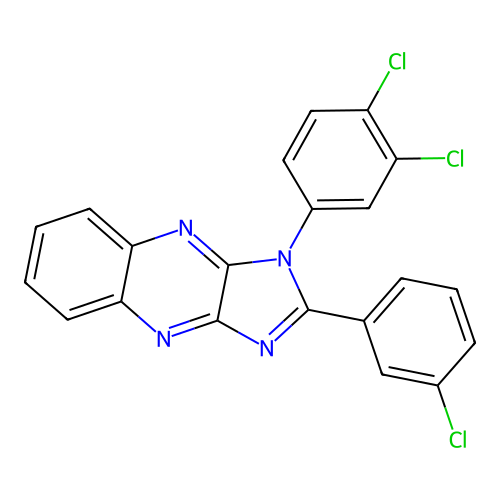 2-(3-chlorophenyl)-1-(3,4-dichlorophenyl)-1H-imidazo[4,5-b]quinoxaline structure