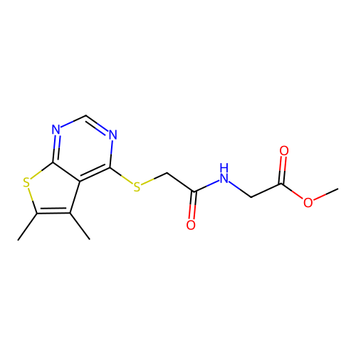 Methyl 2-(2-((5,6-dimethylthieno[2,3-d]pyrimidin-4-yl)thio)acetamido)acetate structure