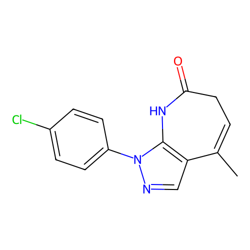 1-(4-Chlorophenyl)-4-methyl-6,8-dihydropyrazolo[5,4-b]azepin-7-one structure
