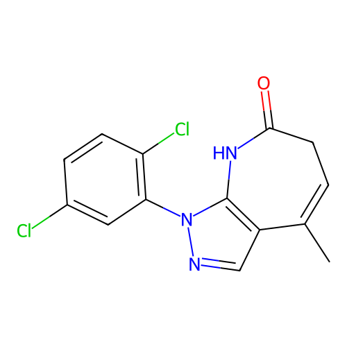 1-(2,5-Dichlorophenyl)-4-methyl-6,8-dihydropyrazolo[5,4-b]azepin-7-one structure