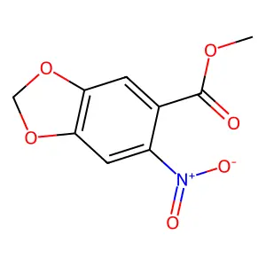 1,3-Benzodioxole-5-carboxylic acid, 6-nitro-, methyl ester structure