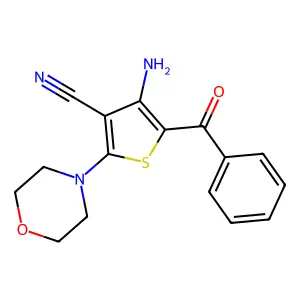 4-Amino-5-benzoyl-2-morpholino-3-thiophenecarbonitrile structure
