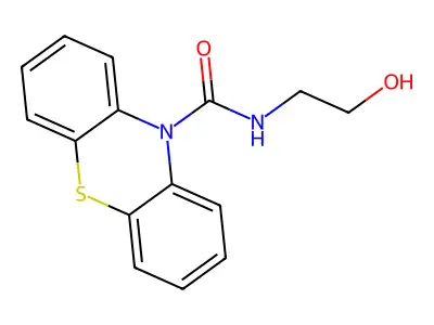 N-(2-hydroxyethyl)phenothiazine-10-carboxamide structure