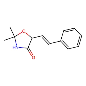 2,2-Dimethyl-5-(2-phenylethenyl)-4-oxazolidinone structure