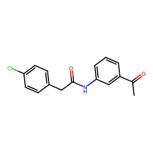 N-(3-acetylphenyl)-2-(4-chlorophenyl)acetamide structure