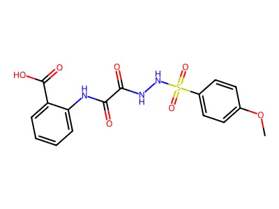 Anthranilic acid, N-((((p-methoxyphenyl)sulfonyl)hydrazino)oxalyl)- structure