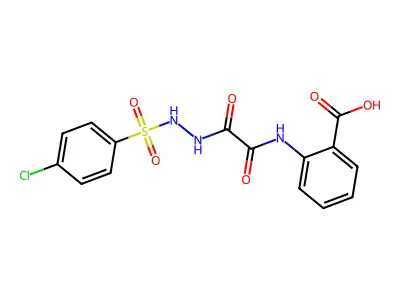 Anthranilic acid, N-((((p-chlorophenyl)sulfonyl)hydrazino)oxalyl)- structure