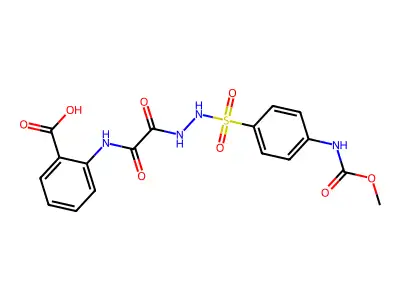 Anthranilic acid, N-(((p-methoxycarbonylaminophenylsulfonyl)hydrazino)oxalyl)- structure