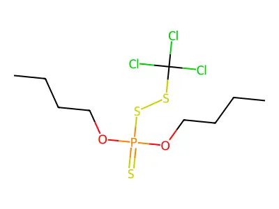 Phosphoro(dithioperoxo)thioic acid, O,O-dibutyl SS-(trichloromethyl) ester structure
