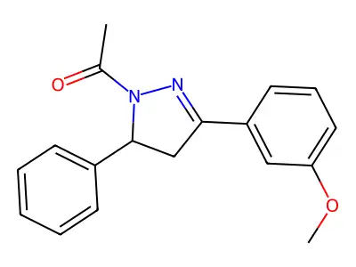 1-[3-(3-methoxyphenyl)-5-phenyl-4,5-dihydro-1H-pyrazol-1-yl]ethan-1-one structure