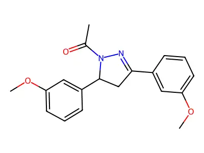 1H-Pyrazole, 4,5-dihydro-1-acetyl-3,5-bis(3-methoxyphenyl)- structure