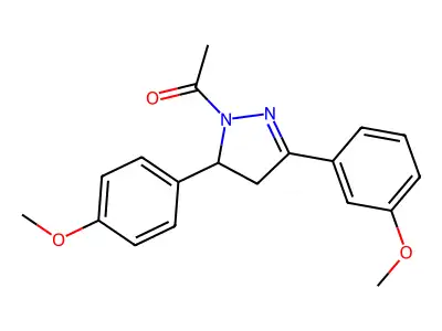 1-Acetyl-3-(3-methoxyphenyl)-5-(4-methoxyphenyl)-4,5-dihydro-1H-pyrazole structure