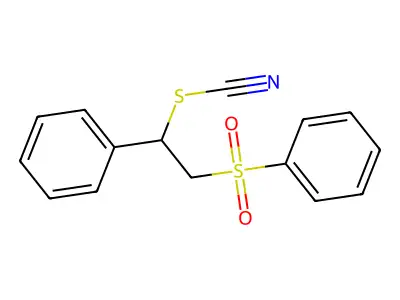 1-Phenyl-2-(phenylsulfonyl)ethyl thiocyanate structure