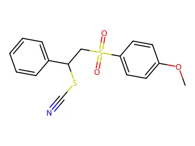 [2-(4-Methoxyphenyl)sulfonyl-1-phenylethyl] thiocyanate structure