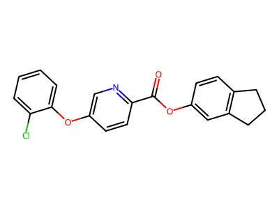 Picolinic acid, 5-(o-chlorophenoxy)-, 5-indanyl ester structure