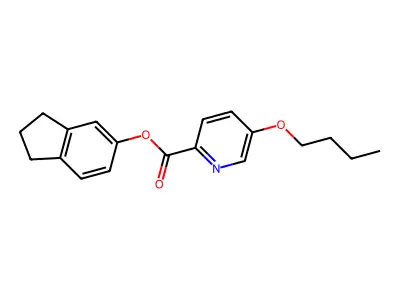 Picolinic acid, 5-butoxy-, 5-indanyl ester structure