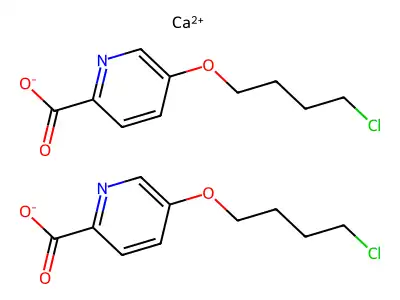 Picolinic acid, 5-(4-chlorobutoxy)-, calcium salt (2:1) structure