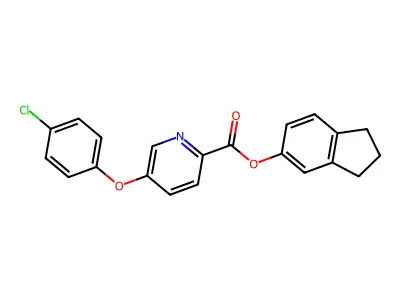 Picolinic acid, 5-(p-chlorophenoxy)-, 5-indanyl ester structure