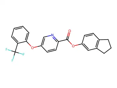 Picolinic acid, 5-(alpha,alpha,alpha-trifluoro-o-tolyloxy)-, 5-indanyl ester structure